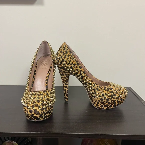 Leopard Studded Platform Heels 7.5w - Picture 2 of 2